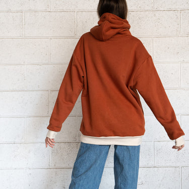 Orange hoodie white sleeve